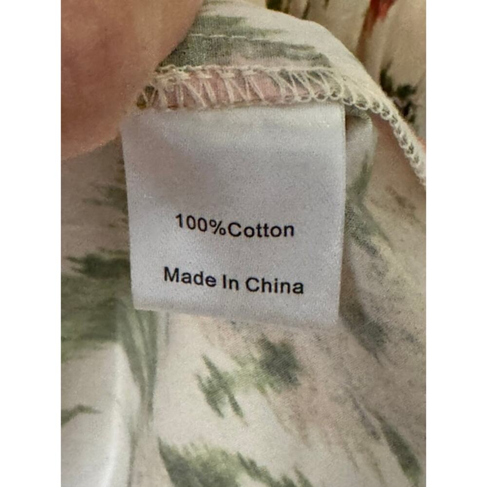 NWOT Tuckernuck Haskell Blouse Pink Green Floral Smocked Cotton S - Picture 5 of 9